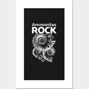 Ammonite t-shirt, fun paleontologist t-shirt saying Ammonites rock Posters and Art